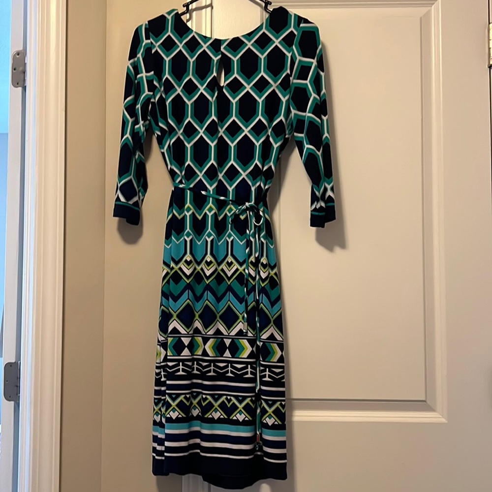 Navy/ blue print midi dress
